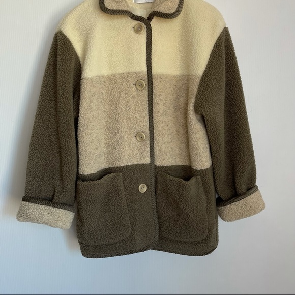 Sandro Paris Sherpa Button Front Coat - Picture 4 of 14